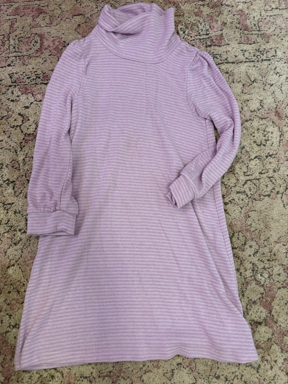 GAP Lavender & White Striped Long-Sleeve Dress